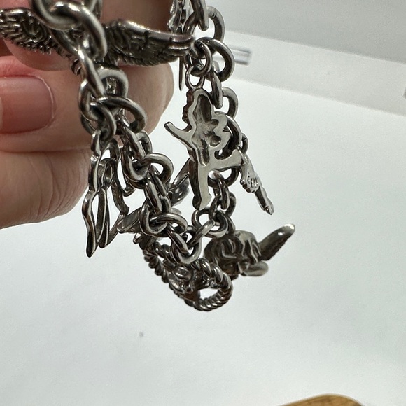 Milor Stainless Steel  Charm Bracelet with 8 Angel and Star Charms - Picture 7 of 7